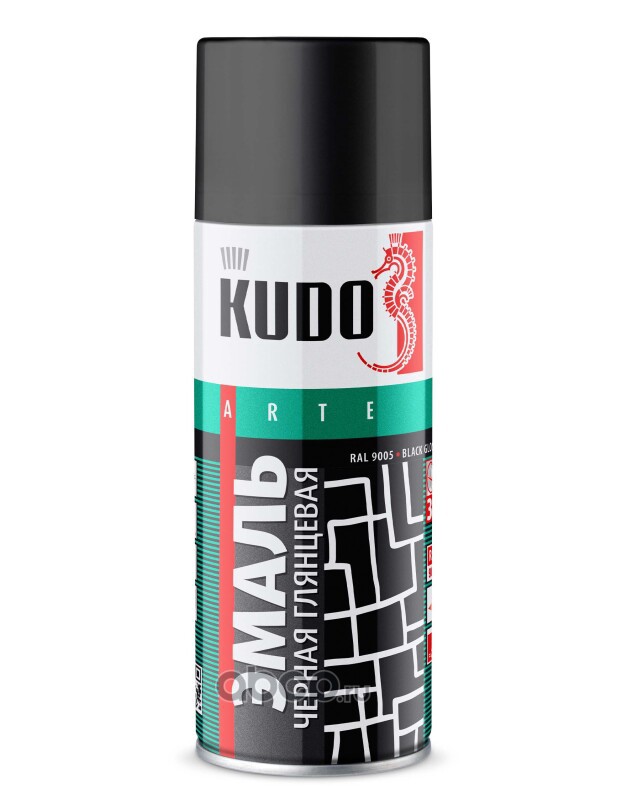 Краска Черная KUDO глянцевая 520мл аэрозоль