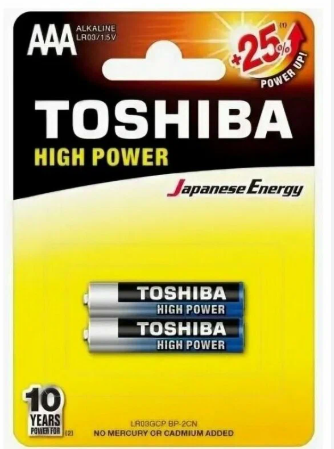 Батарейка AAA Toshiba LR03 High Power алкалиновая 2шт блист